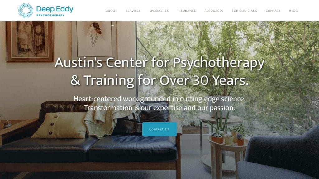 Psychotherapy website example