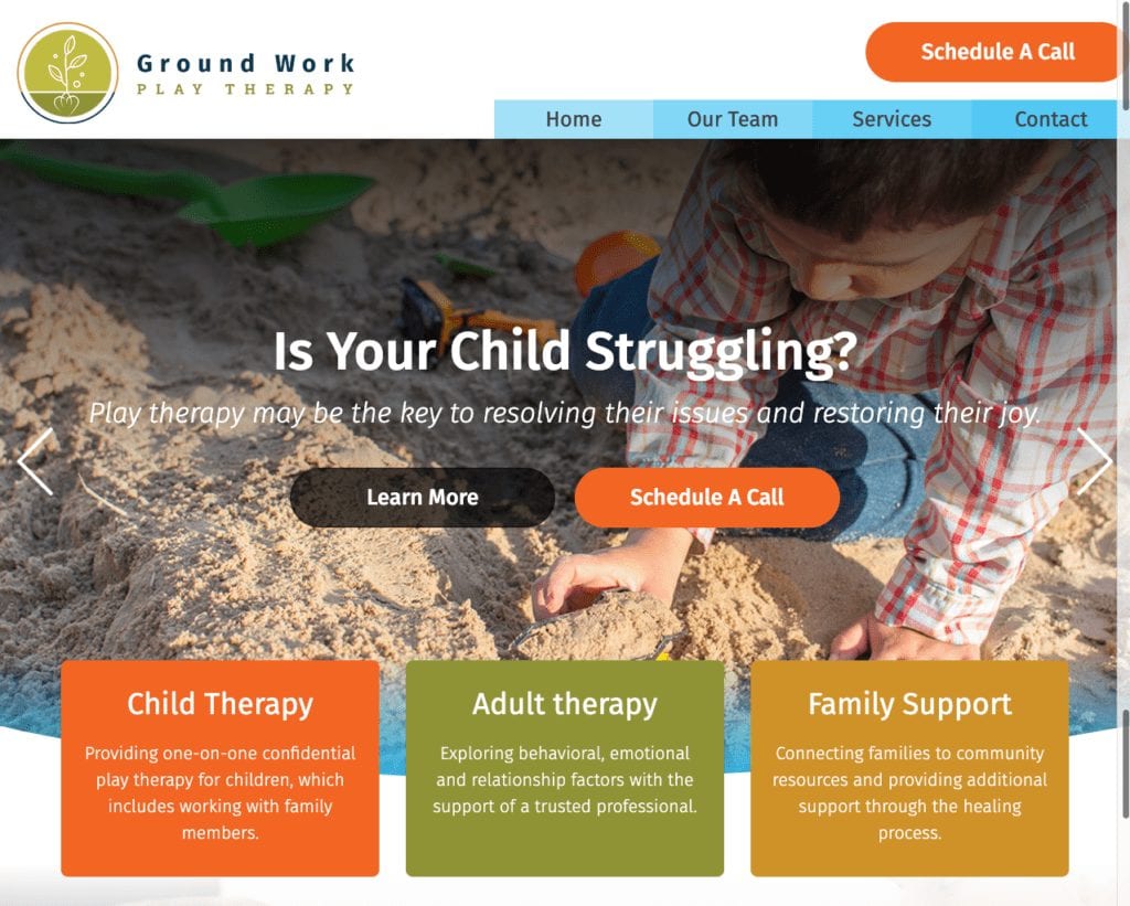 play therapy website example