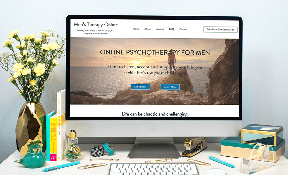 computer showing therapy practice website