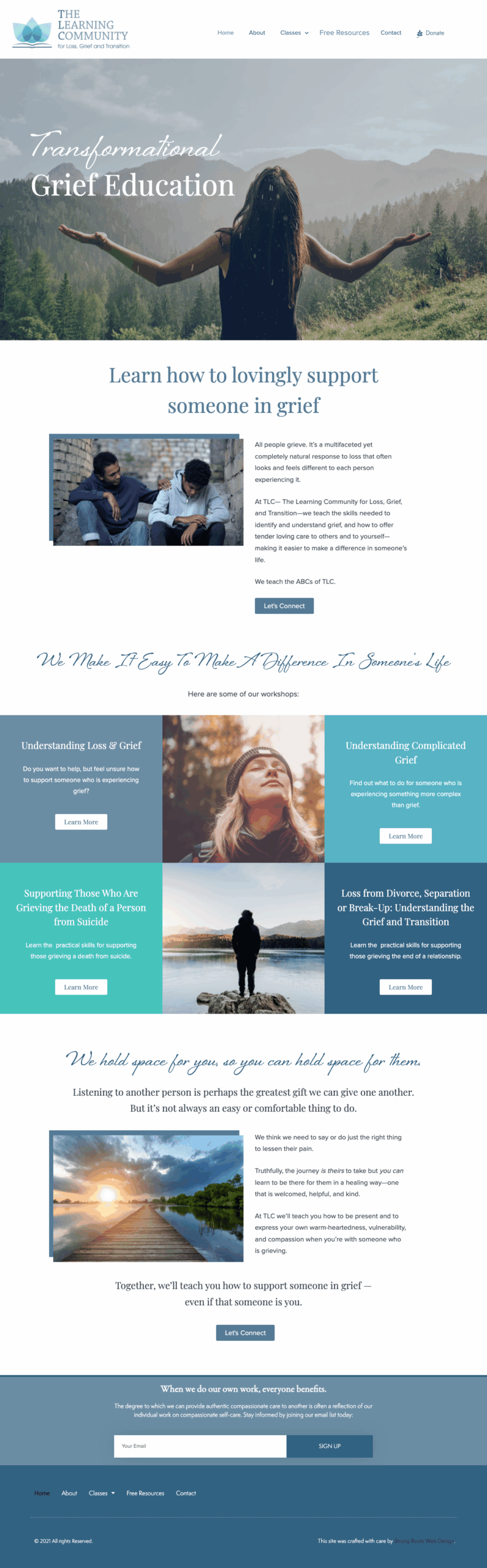 The-Learning-Community-for-Loss-Grief-and-Transition Non Profit organization website design example