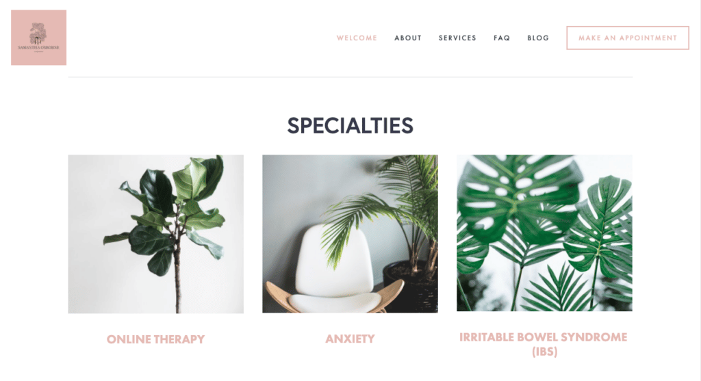 online therapy website design