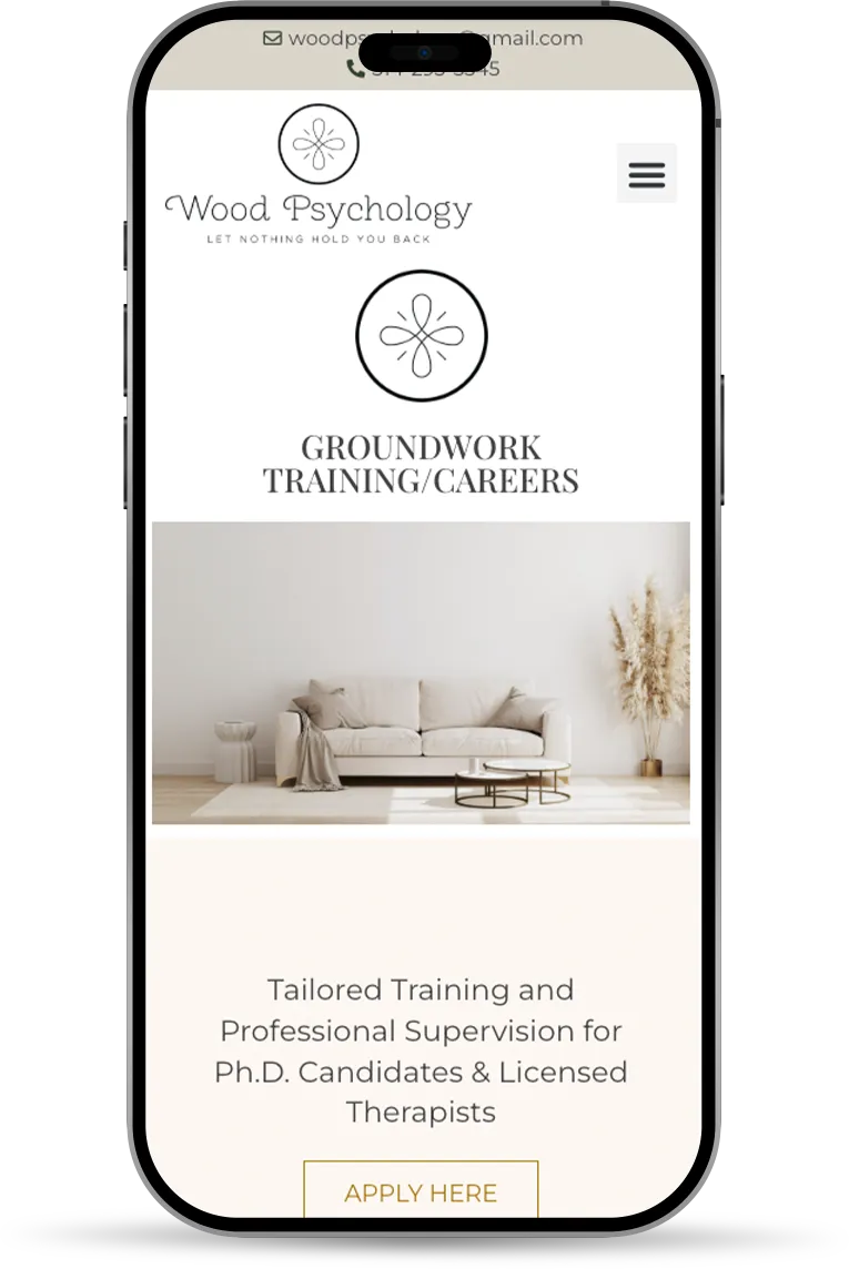 Clinical Psychologist Website Design iphone